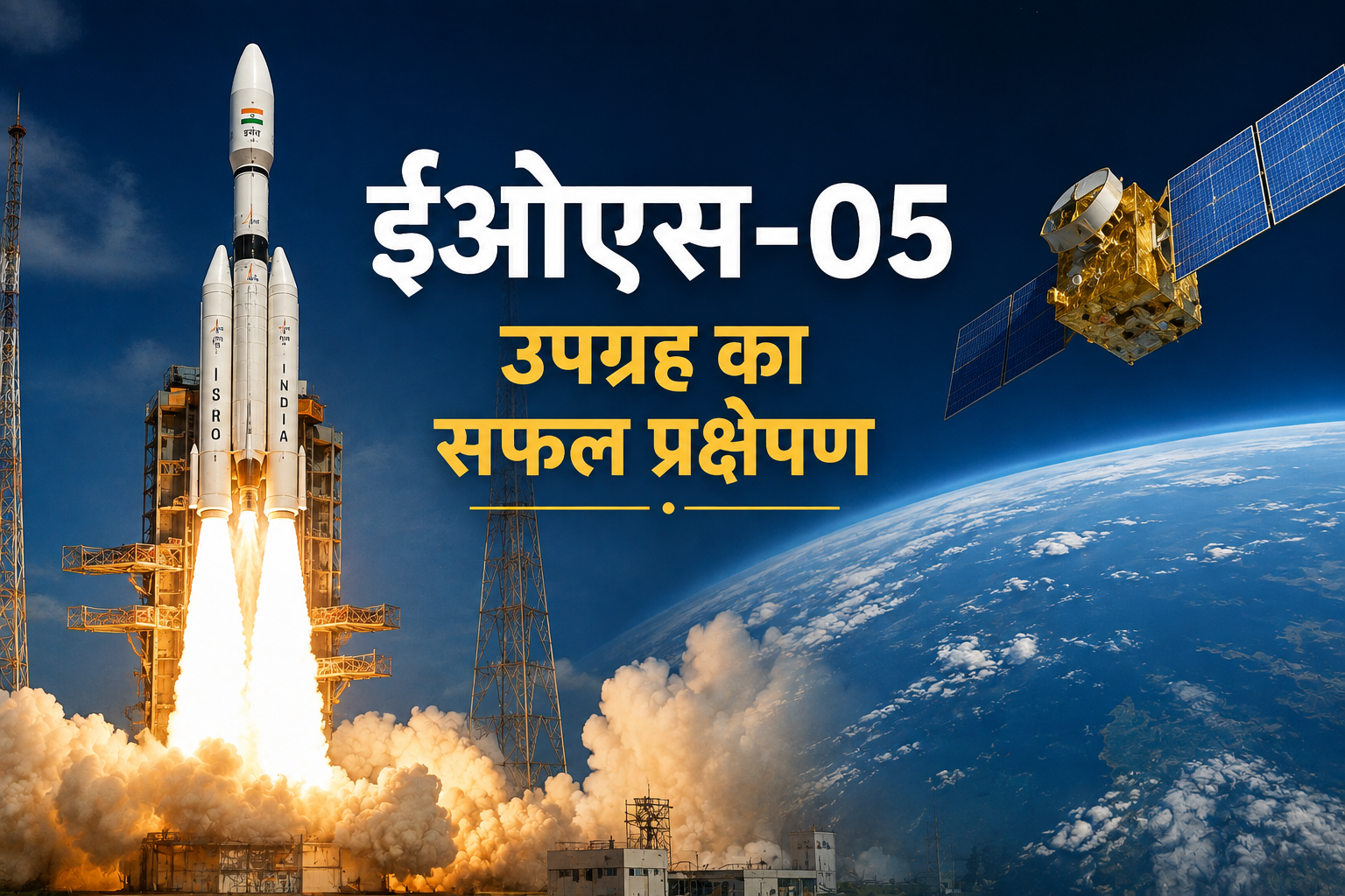ईओएस-05 उपग्रह का सफल प्रक्षेपण: इसरो ने श्रीहरिकोटा से अंतरिक्ष में भेजा नया वातावरणीय उपग्रह