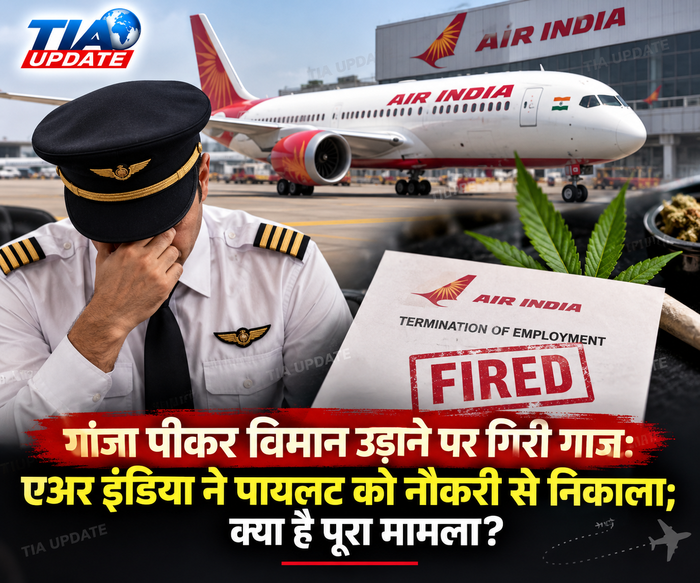 एयर इंडिया ने गांजा टेस्ट में पॉजिटिव पाए गए पायलट को किया बर्खास्त